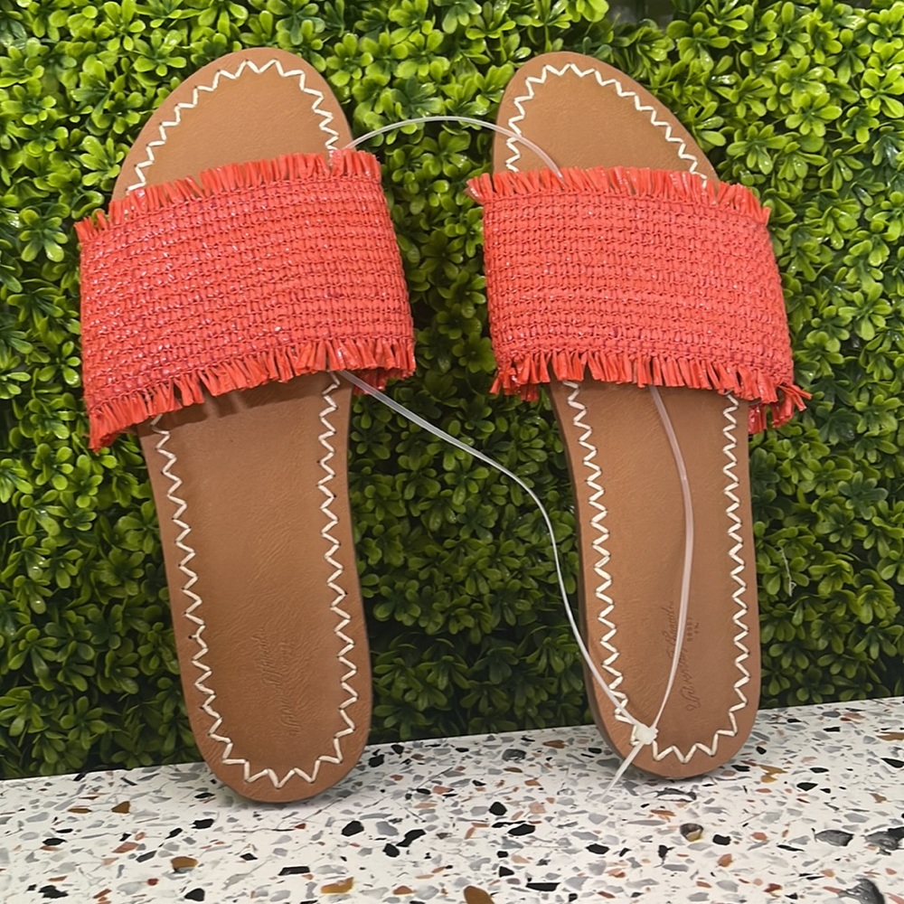 Orange basket weave sandals universal thread